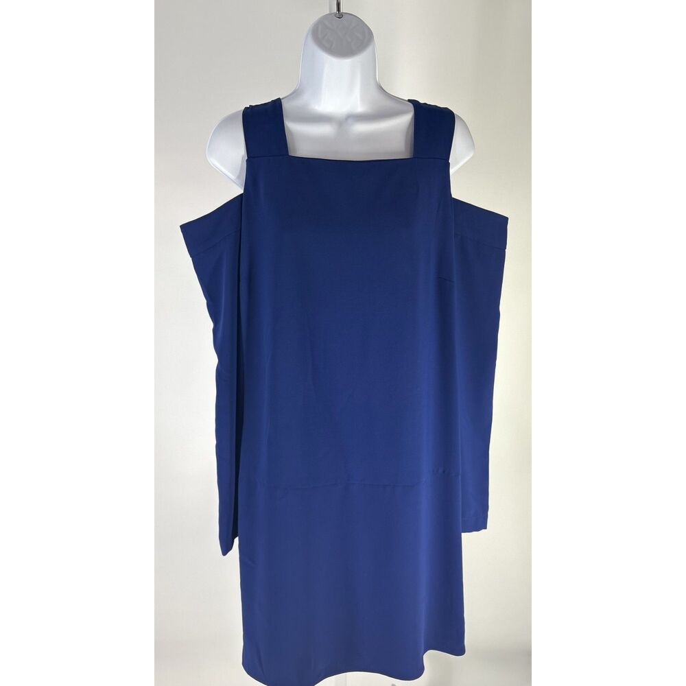 Amanda Uprichard cold-shoulder shift mini dress in a vibrant royal blue